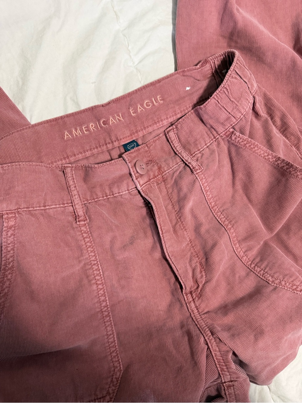 American Eagle Outfitters Women’s Dusty Rose Corduroy High-Rise Jeans